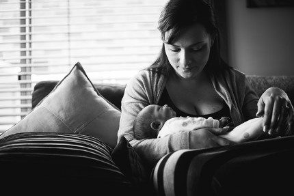 Newborn Portraits in Sydney: Mum looking at baby